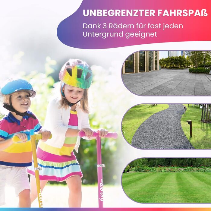 Дитячий самокат Fun Pro ONE з LED колесами, складаний, для дітей 3-6 років, преміум-якість, переможець тестів, гарантія 3 роки
