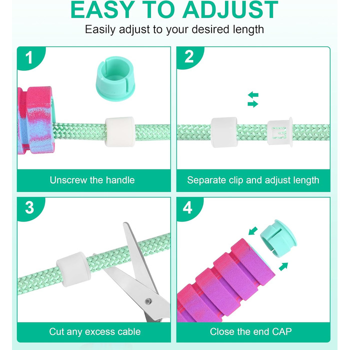 Стрибкове канат для фітнесу, з вагою, регульований, для жінок та чоловіків, зелений