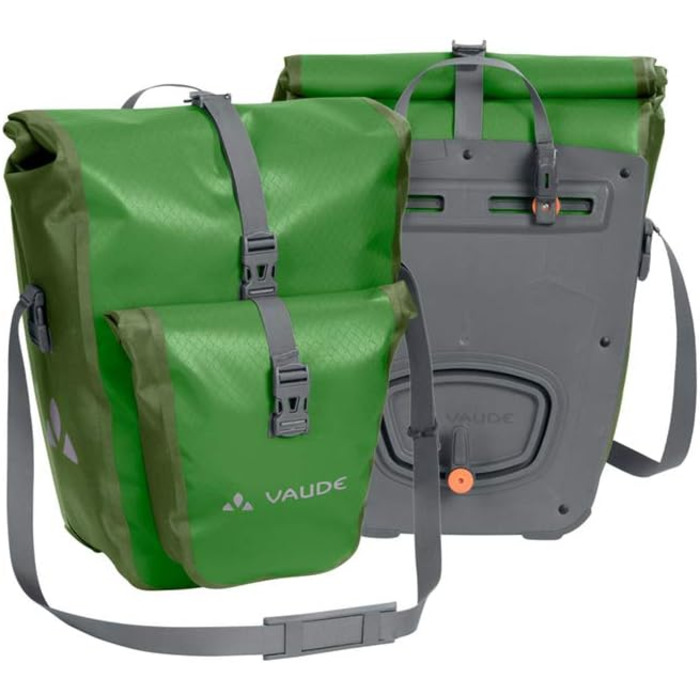 Велосипедні сумки VAUDE Aqua Back Plus для багажника, 2 шт, водонепроникні, 51 л, Parrot Green, універсальний розмір, легке кріплення