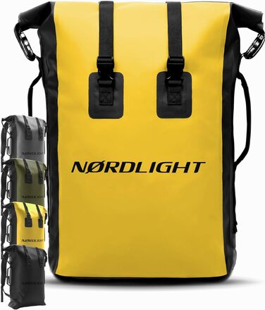 Водонепроникний рюкзак Nordlight Dry Bag 35л з Roll Top, для водного спорту, велосипеда, кур'єра, трекінгу та риболовлі (світло-жовтий)