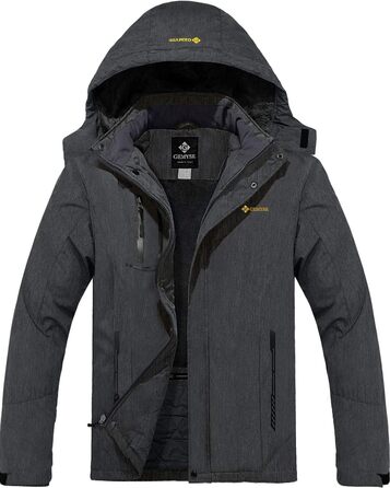 Куртка GEMYSE для чоловіків, водонепроникна, вітронепроникна, з підкладкою, зимова, з капюшоном, для спорту, відпочинку, активного відпочинку, графітово-сіра, XXL