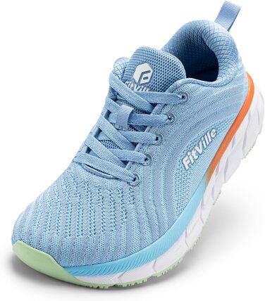 Жіночі кросівки для бігу FitVille з широкою колодкою, дихаючі, спортивні, легкі, моделі barefoot, для джогінгу, снікерси, зручні для ходьби, для широкої стопи (39.5 EU, блакитні)