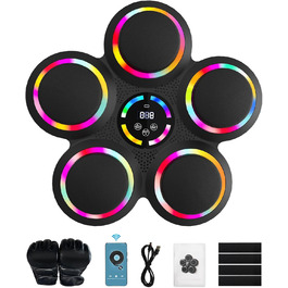 Музична бокс-машина з LED-підсвіткою та Bluetooth, 9 режимів швидкості та лічильник ударів, для дорослих та дітей, 5 ударних подушок