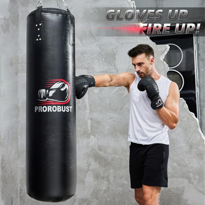 Набір для боксу Prorobust: мішок 120 см PU, рукавички 12oz для MMA, кікбоксингу, домашніх тренувань (порожній)
