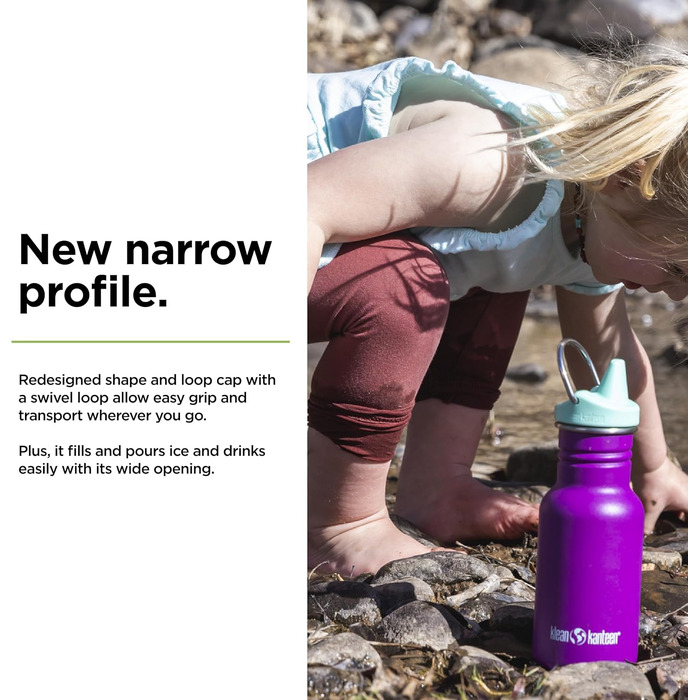 Пляшка для води Klean Kanteen Classic Narrow 355 мл, фіолетова, з нержавіючої сталі