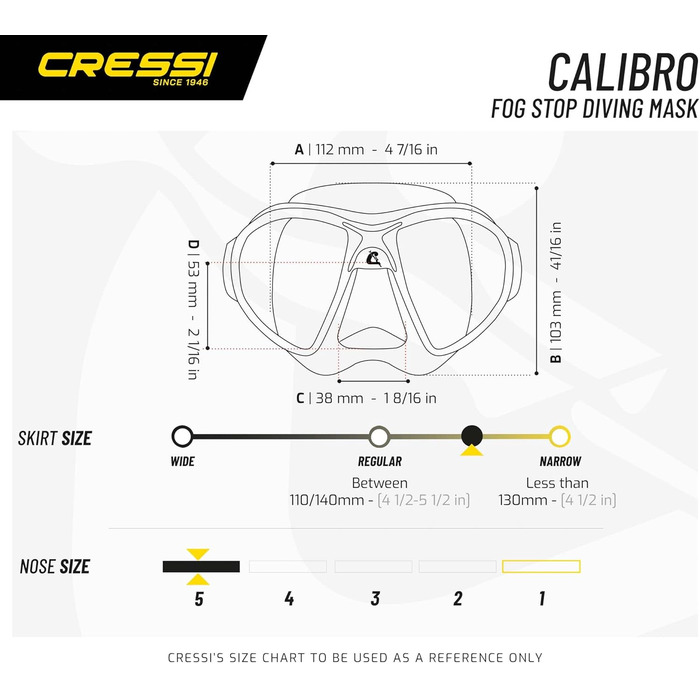 Маска для дайвінгу Cressi Calibro синя/чорна, для підводного плавання