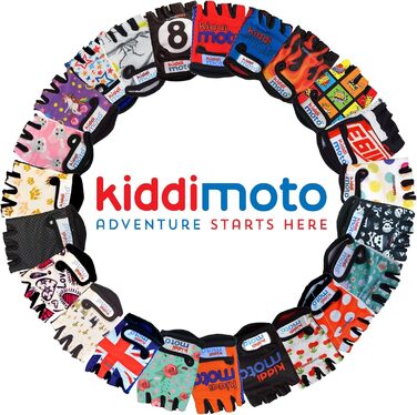 Дитячі велосипедні рукавички KIDDIMOTO без пальців для хлопчиків та дівчаток, розмір M (4-8 років), з принтом комікс