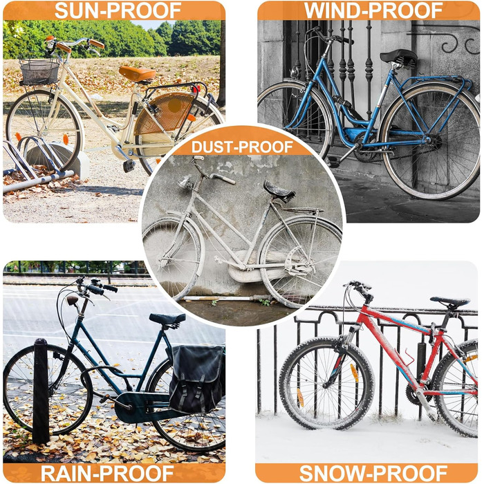 Водонепроникний чохол для велосипеда E-bike 420D Oxford з відбиваючими смугами та пряжками (підходить для велосипедів до 172 см)