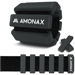 Обтяжувачі на щиколотки Amonax 2x1 кг, для фітнесу, йоги, пілатесу, танців, універсальні для рук і ніг, чорні
