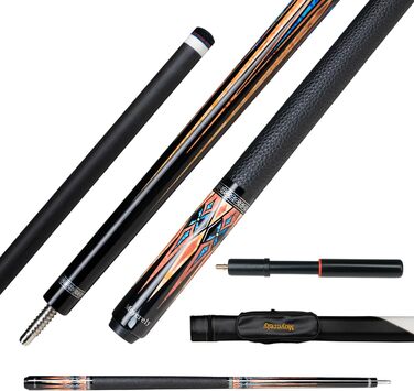 Професійний більярдний кий Moyerely з карбону, 11.8/12.5 мм, низька відбиваність, з чохлом MF1-PU Wrap + подовжувач (MF2-PU Wrap + подовжувач, 12.5 мм)