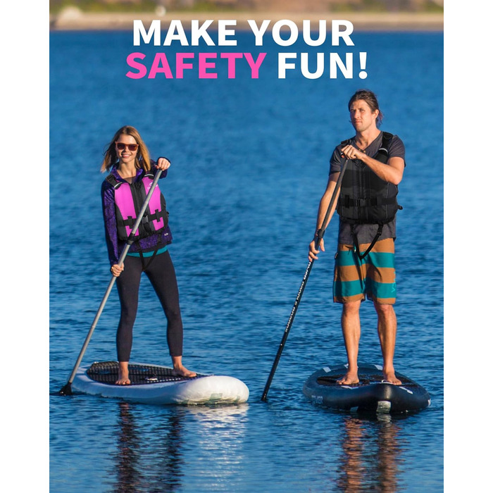 Спасальний жилет Owntop для дорослих, рожевий, M-L. Легкий жилет з піни, унісекс, для SUP, каякінгу, риболовлі, вітрильного спорту, каное.