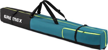Чохол для лиж GREMEX Skitasche: водонепроникний, міцний, ергономічний, для 1 пари лиж, 160 см, аксесуар для лиж, блакитний + жовтий