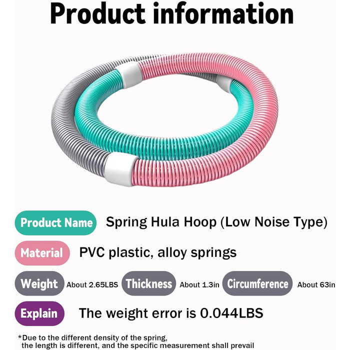 Hula Hoop для дорослих 1.2 кг, обтяжений фітнес-обруч з розбірною конструкцією. М'який обруч для дому, спортзалу, школи. (Для досвідчених)