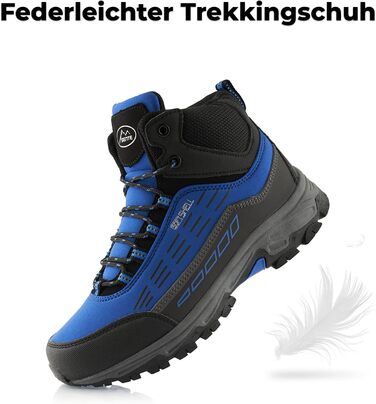 Черевики для ходьби жіночі та чоловічі, зимові, водонепроникні, 36 EU, синій, чорний