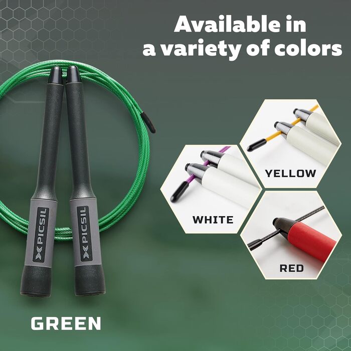 Picsil Sphinx Speed Rope – легке та міцне скакалка для кроссфіту, фітнесу, боксу, професійна скакалка з подвійним підшипником, високоякісні матеріали, чорна