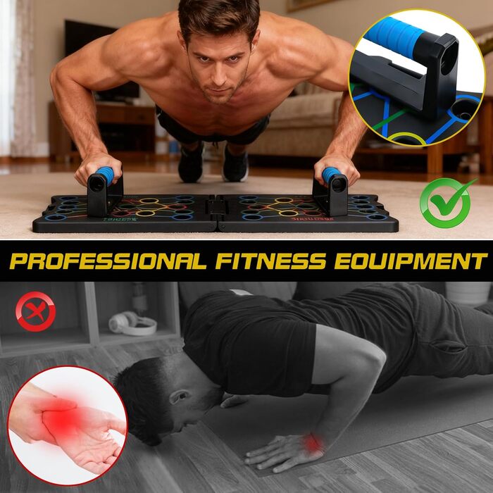 Дошка для віджимань 24-в-1, багатофункціональний тренажер, тренажер для грудей, складаний портативний, для дому, обладнання для домашнього спортзалу, аксесуари для силових тренувань та домашніх тренувань