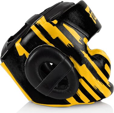 Кепка для спарингу Fairtex HG16M2, шкіряна, чорна/золота, XL