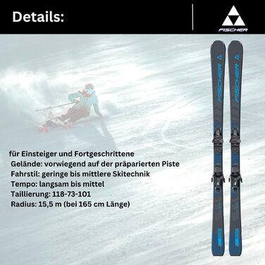 Лижі гірськолижні фігурні Fischer RC Trend SLR 145см з кріпленнями RS9 SLR Z2,5-9 - для початківців та досвідчених