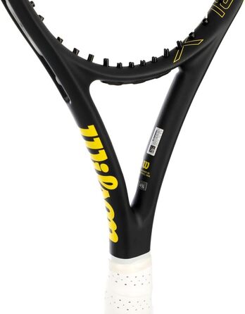 Тенісна ракетка Wilson Pro Open 300г, чорна-жовта, без струн, розмір ручки 3