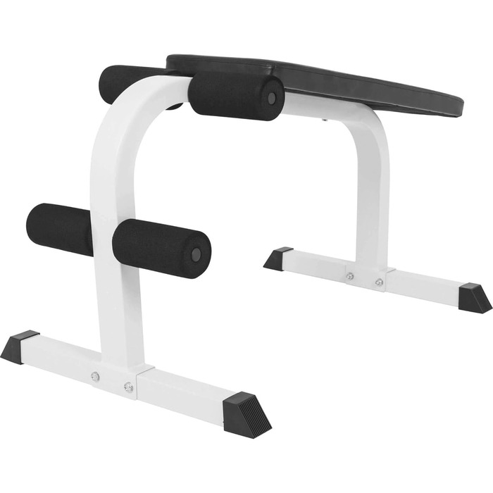GORILLA SPORTS Скам'я для преса та спини, біла, 120x67x63-49 см, з м'якою фіксацією ніг, навантаження до 150 кг – універсальна фітнес-лавка для преса, спини, домашнього тренування
