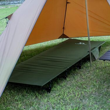 TOMOUNT Легке розкладне ліжко з алюмінію для кемпінгу - компактне, портативне, для відпочинку на природі, подорожей, пляжу (зелене)