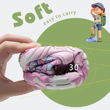 Дитячі шльопанці IceUnicorn для плавання та прогулянок: дихаючі, підошва без шкарпеток, рожеві (35 EU)