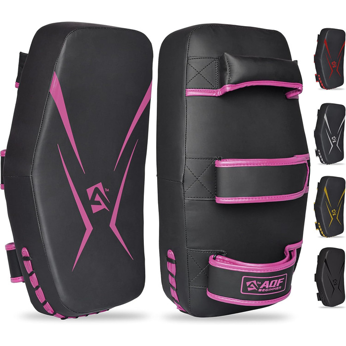 Шлагбаум для бойових мистецтв Pratzen, рукавичка для боксу Maya-Leder Curved, килимок для кікбоксингу, Муай-Тай, боксерський килимок, боксерські рукавички для боксу, бойових мистецтв, карате та ММА, одноразовий рожевий