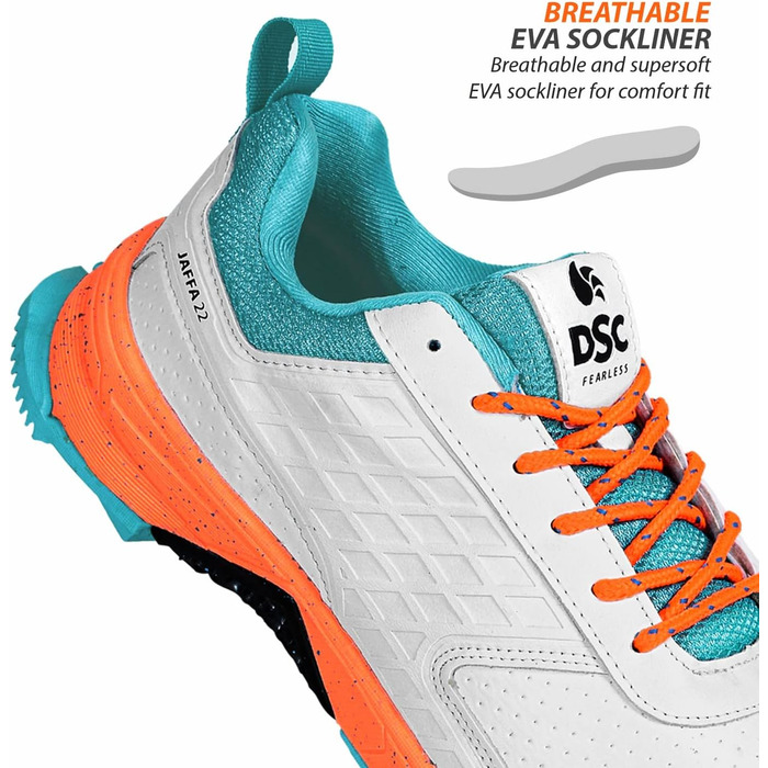 Кросівки DSC Jaffa 22 - білі/помаранчеві для хлопчиків та чоловіків | Легкі, з тисненням | Розміри 6 UK, 7 US, 41 EU