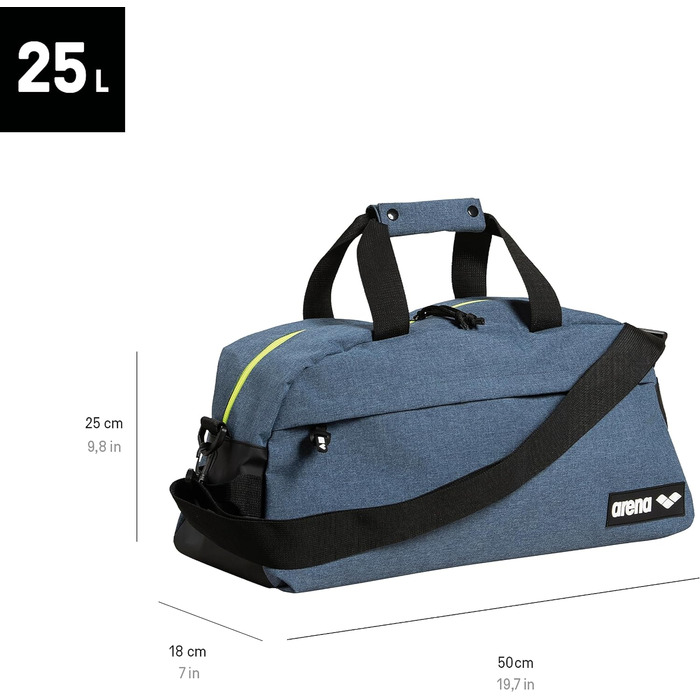 Сумка для спорту та плавання Arena Team Duffle 25 л, з відділенням для вологого одягу, знімний ремінь, велика дорожня сумка для тренувань, басейну та подорожей, червона