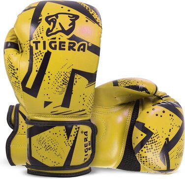 Боксерські рукавички Tigera Kinder для дітей | Kickbox, Muay Thai, спаринги, тренування | Для боксерського мішка, тренувань | Дитячий бокс, рукавички для спарингу, 4oz, жовті