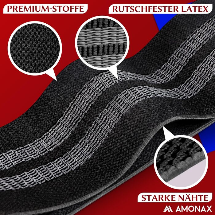 Фітнес-гумки Amonax для жінок, набір еластичних стрічок для тренувань, гумки для присідань, обладнання для схуднення вдома, спортивний інвентар для дому, чорний L