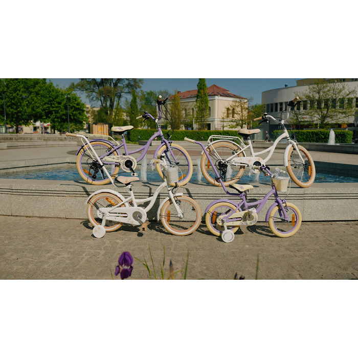 Дитячий велосипед SUN BABY Flower Bike 16 дюймів для дівчинки, біло-бежевий