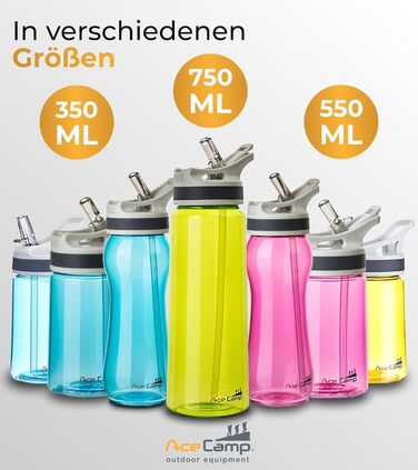 Пляшка для води AceCamp TRITAN 750 мл, спортивна, BPA-free, сіра, з кришкою Springdeckel