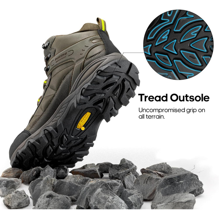 Чоловічі трекінгові черевики NORTIV - водонепроникні, для хайкінгу та альпінізму (42 EU, Olive)