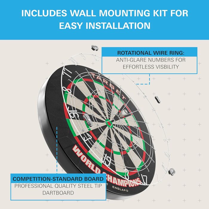 Професійна дротяна дартс-дошка Target Darts World Champions, турнірний розмір, для змагань