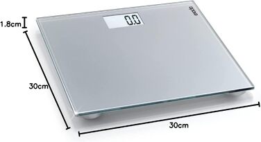 Електронна ваги для людей Exacta Comfort з LCD-дисплеєм, автоматичне вмикання/вимикання, безпечне скло, велика платформа, підвищена стійкість