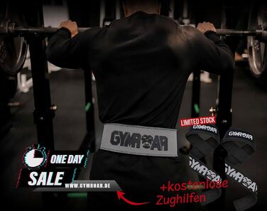 Планка для важкої атлетики GYMROAR® з натуральної шкіри, 10 мм, для чоловіків, сіра
