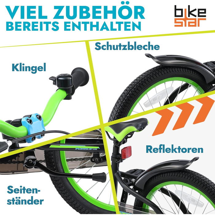 Дитячий велосипед BIKESTAR 18 дюймів для хлопчиків і дівчаток від 5 років Urban Jungle