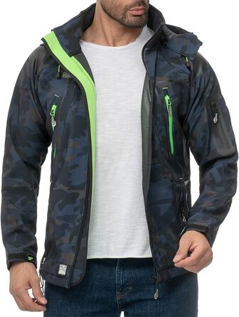 Чоловіча куртка Geographica Norway Softshell, функціональна, для активного відпочинку та туризму, дихаюча, колір: темно-синій/камуфляжний, артикул: 03