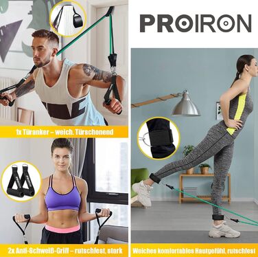 Набір фітнес-резинок PROIRON 5 шт. для тренувань, латекс, аксесуари, опірні стрічки для спорту, йоги, пілатесу, силових вправ, анти-розрив, для дому та залу