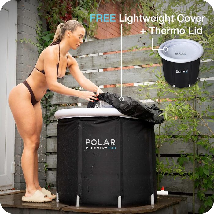 Екзотермальна ванна Polar Recovery Wanne 370L - портативна ванна для крижаної терапії та відновлення, чорна