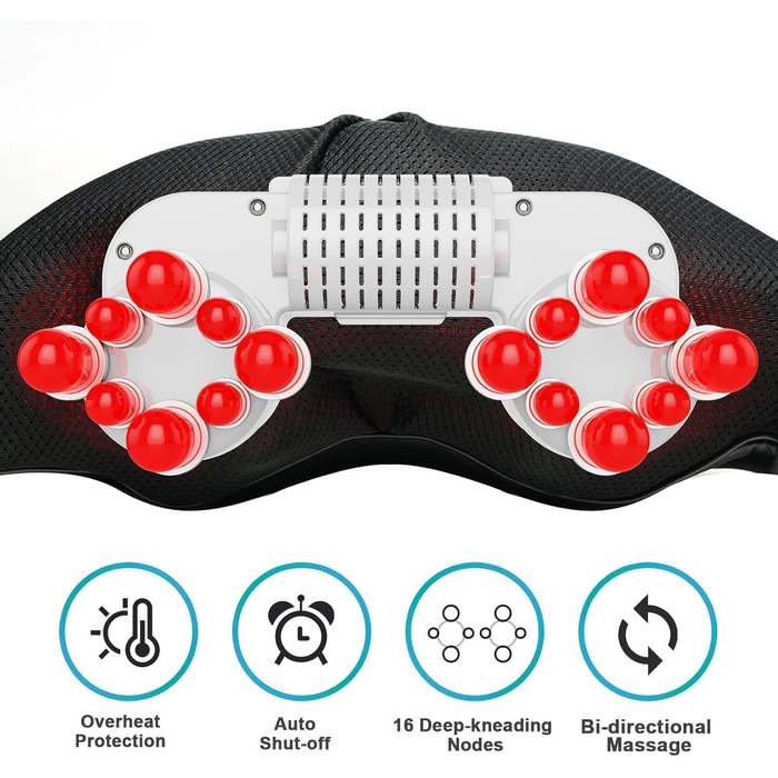 Масажер для шиї та спини Cotsoco, бездротовий, з підігрівом, 3D масаж, для жінок та чоловіків