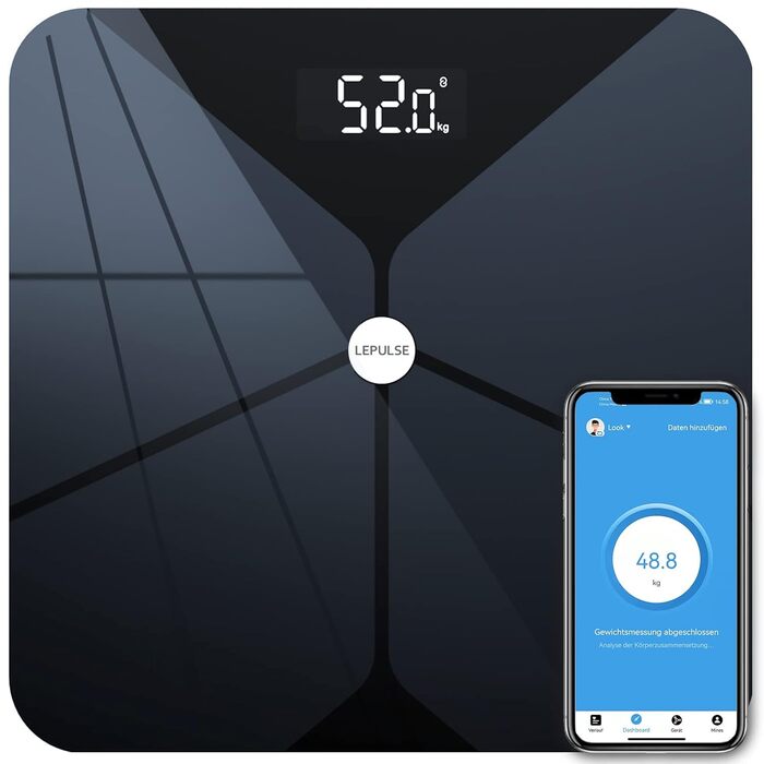 Вага тіла Lepulse F5 з аналізом складу тіла, цифрова вага, смарт-вага для iOS/Android