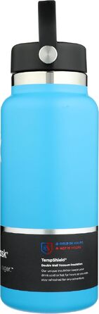 Термос-пляшка Hydro Flask 946 мл зі сталі з вакуумною ізоляцією, герметична кришка Flex Cap та ремінець, Pacific