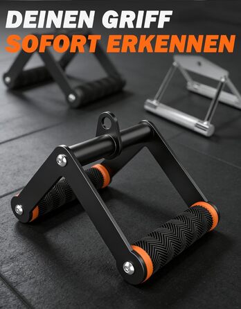 Ручка для тяги V-подібна Fitarc Double D для блочного тренажера, прогулька з протиковзаючим покриттям для залу та дому, помаранчева