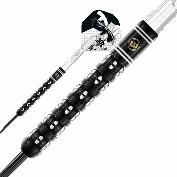 Дартси WINMAU Danny Noppert Freeze Edition, 90% вольфрам, 22 г, з м'якими і сталевими наконечниками, з оперенням і стрижнями, професійні