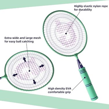 Набір для бадмінтона QKTYB для дітей від 4 до 8 років, легкий сплав, для початківців, з сумкою, зелений