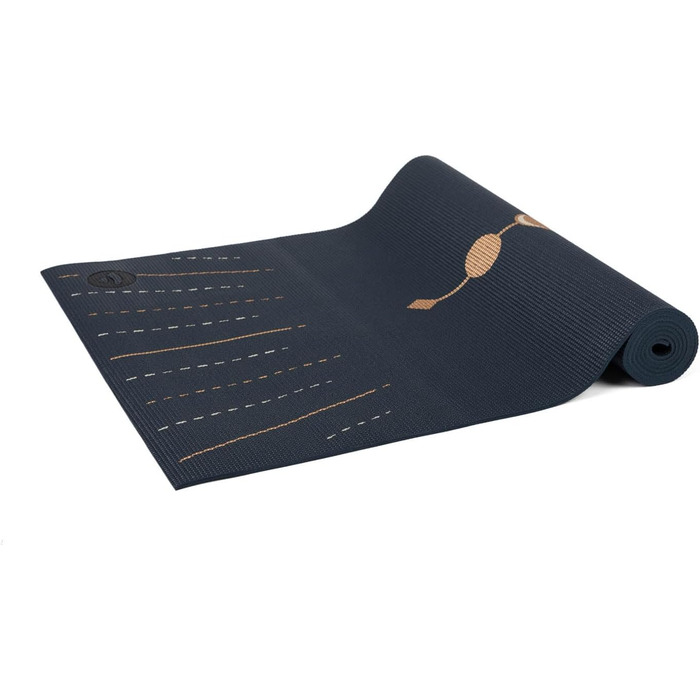 Йога мат Bodhi Leela Collection | Нековзна спортивна мат | Безпечна та миюча мат | PVC мат для йоги, пілатесу та гімнастики (Lunalign, темно-синій)