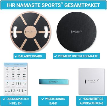 Баланс борд NAMASTE Sports® – антиковзкий тренажер для рівноваги, універсальний для дорослих, підлітків і дітей, для всього тіла
