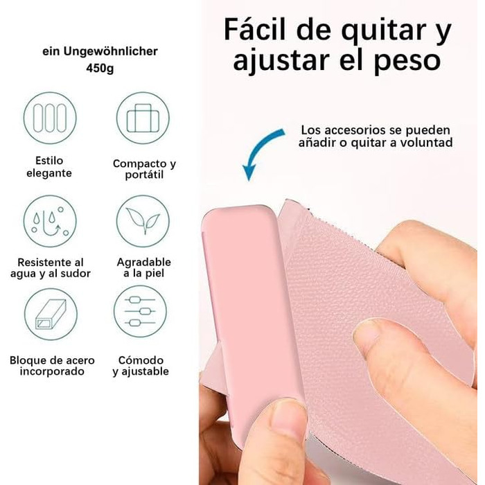 Набір манжет для зап'ястя та кісточки з регулюванням ваги 0.45/0.9 кг (Рожевий) для фітнесу, йоги, пілатесу, бігу, плавання та силових тренувань